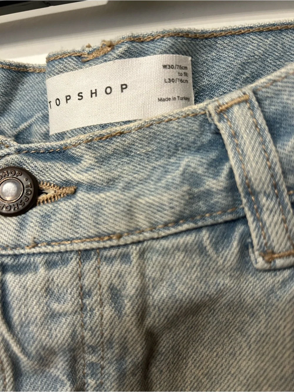 Topshop Pale Blue Straight Leg Jeans